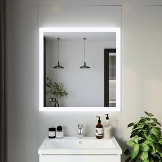 Зеркало с подсветкой Бриклаер Вега/Мальта 4627125415319 с часами 85 см на взмах руки