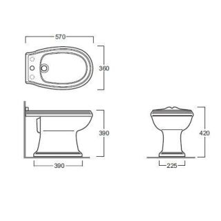 Биде Simas Arcade AR823bi*3 белый