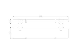 Стеклянная полка для ванной Wonzon & Woghand Easy WW-8127 хром