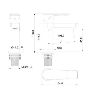 Смеситель для раковины Wonzon & Woghand Blend WW-A40222-MW белый матовый