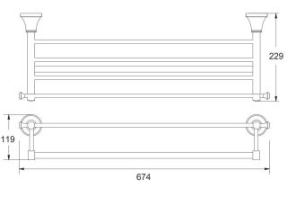 Полка для полотенец Rose RG1908T 67см пепельный