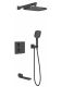 Душевая система Rose R1595H с термостатом чёрный матовый