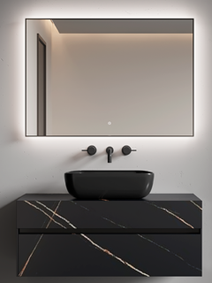 Зеркало с подсветкой Armadi Art 543-100-MG 100 см золото матовое