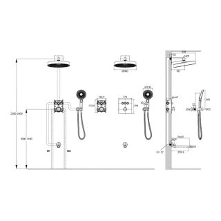 Душевая система встраиваемая с термостатом Bronze de Luxe OMG! 1011W, белый