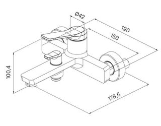 Смеситель для ванны IDDIS Parker PARBL02i02WA чёрный матовый