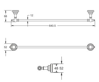 Полотенцедержатель Rose RG1117 64см хром