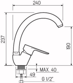 Смеситель для кухни РМС SL131-011F хром