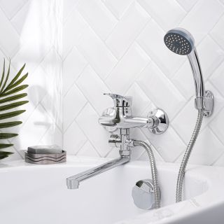 Смеситель для ванны с душем РМС SL86-006 хром
