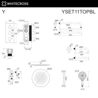 Душевой комплект термостатический WHITECROSS Y YSET11TOPCR хром