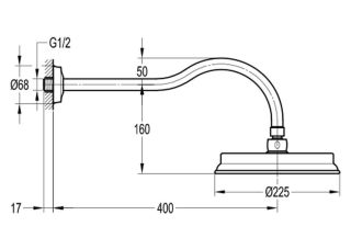 Верхний душ Swedbe Terracotta Art 2519 с кронштейном 23см тёмная бронза