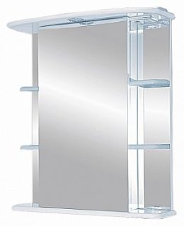 Зеркальный шкаф с подсветкой Misty Магнолия 55см левый белый