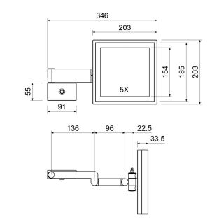 Зеркало с подсветкой Timo Selene 17074/17 золото матовое