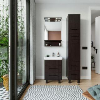 Зеркало с подсветкой Бриклаер Чили 4627125415043 55 см венге